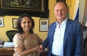 July 6th: Ambassador Reenat Sandhu met the Mayor of Sorrento, Avv. Giuseppe Cuomo. Discussed synergies in tourism and culture cooperation